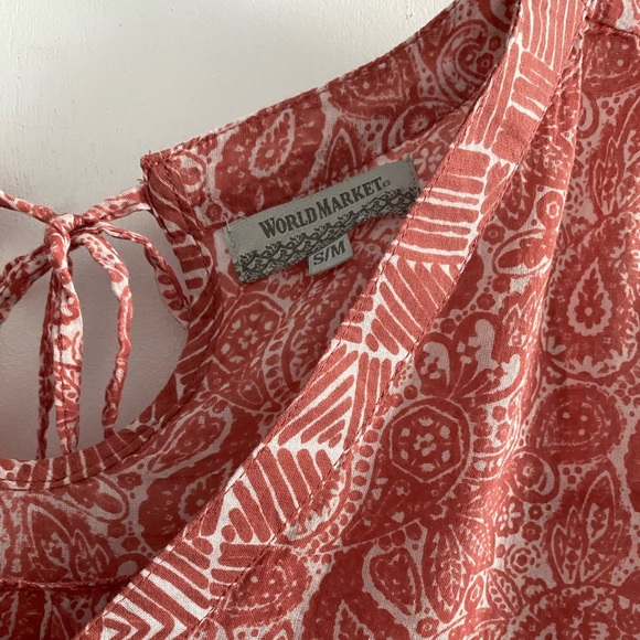 World Market paisley boho v-neck summer blouse, pink - Picture 8 of 9